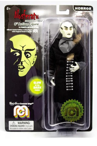 Mego Horror Wave 6 - Nosferatu 8" Action Figure (With Black Coat, Glow In The Da Cover