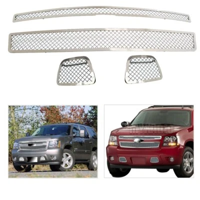 For 2007-2014 Chevy Tahoe/Suburban/Avalanche Mesh Grille Insert Grill 08 09 10 Foto 1 de 4