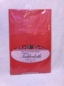 Better Home Christmas 52"x70" Oblong Tablecloth Peva Flannel Back Tablecloth RED - Picture 1 of 8
