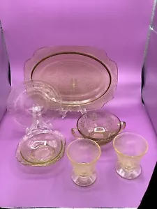 Vintage Federal Glass And More Yellow Lot Of 7 - Picture 1 of 9