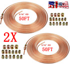 2x Copper Nickel STEEL 50Ft Roll 3/16OD Brake Line Tubing Kit w/32X Fitting USA chevrolet SONORA