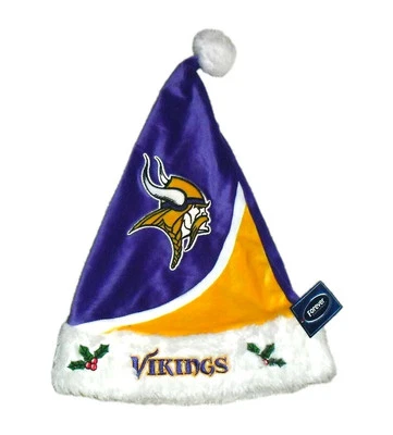 Minnesota Vikings Mens Adult Santa Christmas Winter Hat Cap Holidays New Nfl - Image 1 of 2