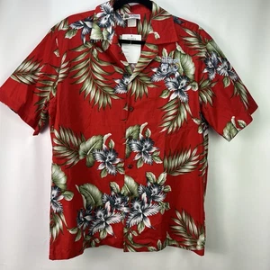 Vintage Men’s Aloha Republic Hawaiian Floral Shirt Size Medium - Embroidered - Picture 1 of 7