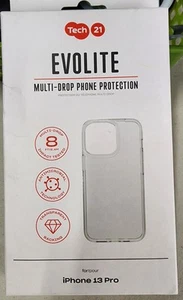 Tech21 EvoLite Clear Case for iPhone 13 Pro Transparent Antimicrobial New - Picture 1 of 4