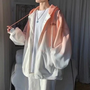 Men's Tie-Dye Hoodie Jacket - Oversized Japanese Style Coat - Picture 1 of 27