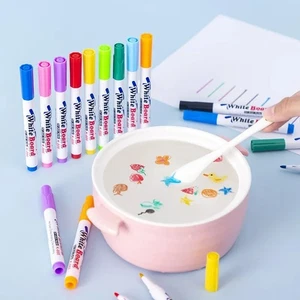 Pluma flotante de agua bolígrafos de tinta mágica con cuchara pintura al agua color flotante - Imagen 1 de 8