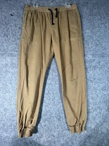 American Eagle Outfitters Jogger Pants Men’s Medium Khaki Brown Elastic Waist - Picture 1 of 7