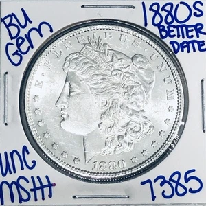 1880 S BU UNCIRCULATED MORGAN SILVER DOLLAR AUTHENTIC U.S.MINT FREESHIPPING 7385 - Bild 1 von 3