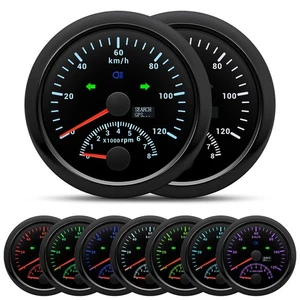 85MM Black GPS Speedometer 120km/H With Tachometer 8000RPM For Boat Car Truck - Imagen 1 de 20