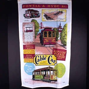 Remolque de té colgante de pared teleférico vintage SF Municipal Railway Market San Francisco - Imagen 1 de 13