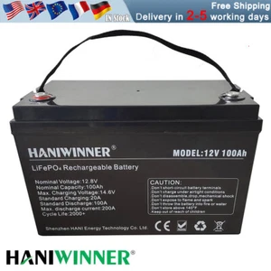 12V 100Ah LiFePO4 Deep Cycle Lithium Battery for Solar RV Off-grid Lot Big Power - Picture 1 of 23