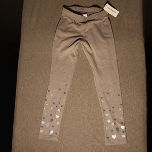 Gray Girls Leggings w/ Blue & Silver Hearts -- Carter's, Size 7 (NEW with Tags) - Picture 1 of 5
