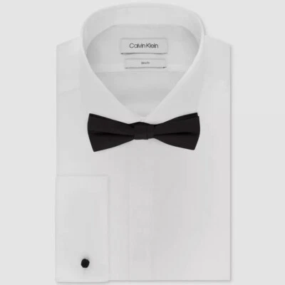 $125 Camisa de Vestir Calvin Klein Para Hombre Extra Ajustada Blanca Puño Francés 13.5 32/33 Foto 1 de 4
