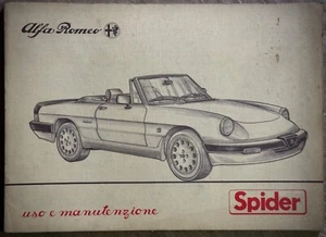ALFA ROMEO SPIDER -Libretto originale Uso e Manutenzione-1986- - Foto 1 di 1