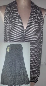 NWT MAX STUDIO 2 Piece Skirt Suit Sleeveless Blouse Top Black & White Size Large - Picture 1 of 12