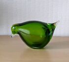 VINTAGE SOMMERSO STYLE EMERALD GREEN  STUDIO ART GLASS BIRD  SCANDINAVIAN CZECH?