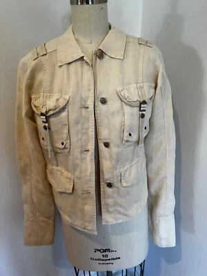 Vintage DaNang Linen Jacket Beige Perfect! SzMed. L/S Epelets , Sold for $200.00 - Image 1 of 4