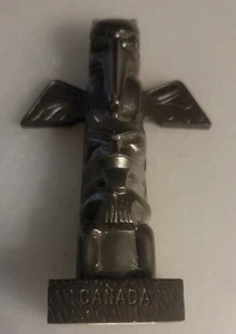 Polo tribale nero replica totem BC Canada Haida indiani; 4,5" - Foto 1 di 5