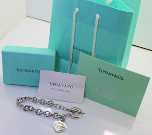 Tiffany & Co Sterlingsilber 7,5" Please Return To Tiffany Herz Bettelarmband  - Bild 1 von 5