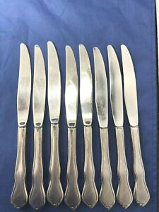 Set of 8 Dinner Knives 9" Trinity Stainless Oneida Hollow Handle Serrated Tips 