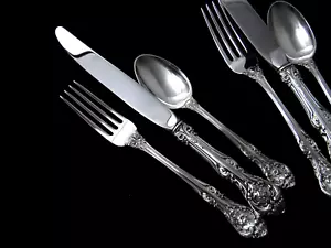 ❤️ KING EDWARD c.1936 GORHAM STERLING 3pC PLACE SETTING SPOON FORK KNIFE - Picture 1 of 7