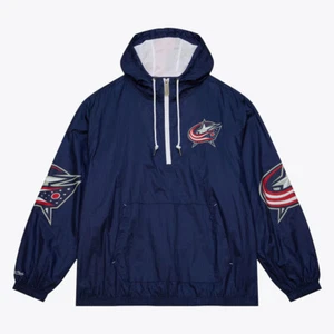 New Mitchell & Ness Mens Columbus Blue Jackets 3XL Windbreaker Jacket Coat CBJ - Picture 1 of 5