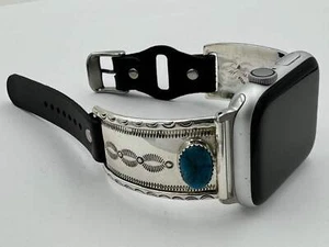 Nelson Morgan 42/44/45mm Unisex Stamped Sterling Silver and Turquoise and #9 - Picture 1 of 20