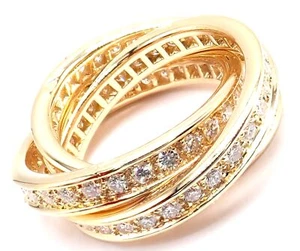 Original! Cartier 18k Gelbgold Diamant Trinity Bandring Größe 5 3/4 Papier - Bild 1 von 12
