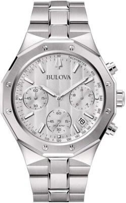 Orologio Bulova Octagon Chronograph Uomo Acciaio Silver _98B408 - Immagine 1 di 2