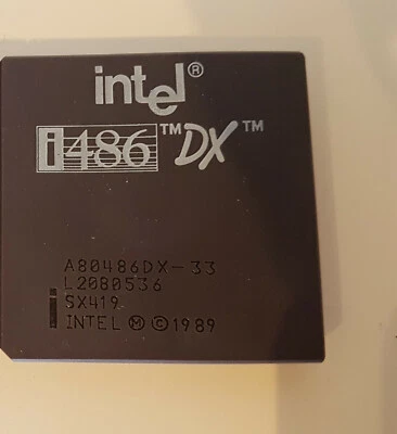 Prozessor CPU Intel 486 DX A80486DX33 L2080536 Gold Cap Vintage - Bild 1 von 2
