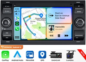 DVR+CAM+ Android 13 7" IPS Touchscreen Autoradio Navi CarPlay Bluetooth Für Ford - Bild 1 von 19