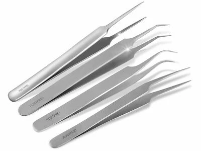 Professional Model Making Tweezers Set Fine Pointed Tweezers Precision Mechanics Tweezers - Image 1 of 4