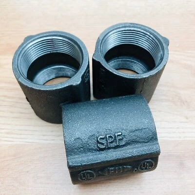 LOT OF 3 SPF 1-1/2 STEEL COUPLING BLACK IRON FITTING - Image 1 of 3