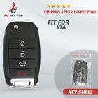 Keyless Remote Flip Key Fob Shell Case Cover 4Butn Pad for Kia Optima Rio Soul