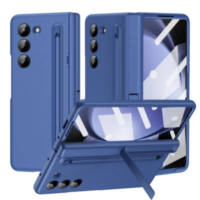 For Samsung Galaxy Z Fold6 Fold5 4 3 PC Case With Tempered Glass Hinge Stand Pen - Image 1 of 4