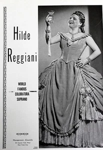 HILDE REGGIANI Opera Soprano 1940s Booking Ad Concert Orchestra Performers - Picture 1 of 2