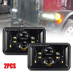 For Peterbilt Kenworth T800 W900 2PCS 4x6" inch Led Headlights Hi-Lo Sealed Beam - Picture 1 of 10