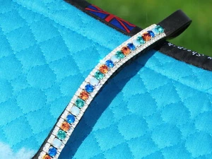 FSS Naranja Aguamarina Capri Cristal Azul BRILLANTE Bling En Forma de Curva en U 🙂 - Imagen 1 de 1
