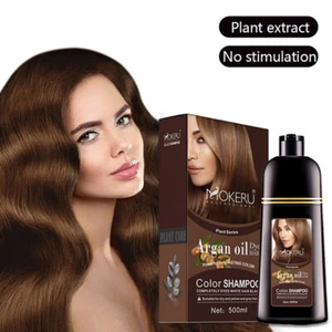 500ml MOKERU Hair Dye Shampoo Light Brown Hair Dye Shampoo Fast Hair Dye Shampoo - Picture 1 of 9