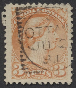 Canada Ottawa Squared Circle Precursor 3 JU 29 81 On #37 3c Small Queen - Picture 1 of 2