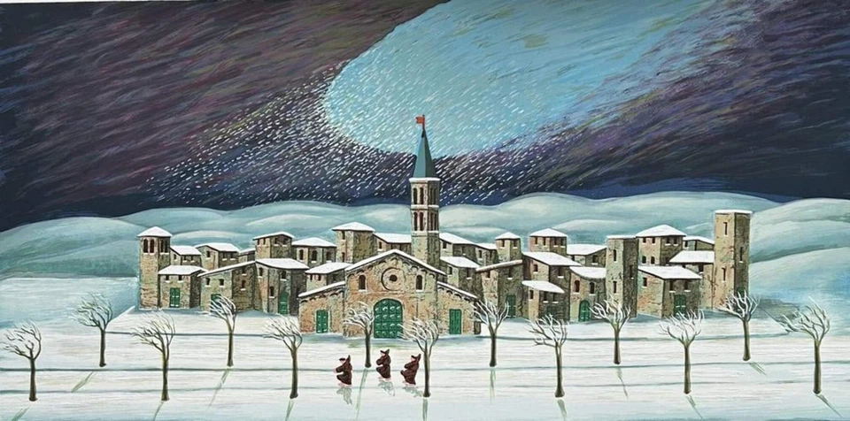 Il vento Norberto Proietti Quadro Opera SERIGRAFIA Naif Firmata Numerata 60x100 - Immagine 1 di 1