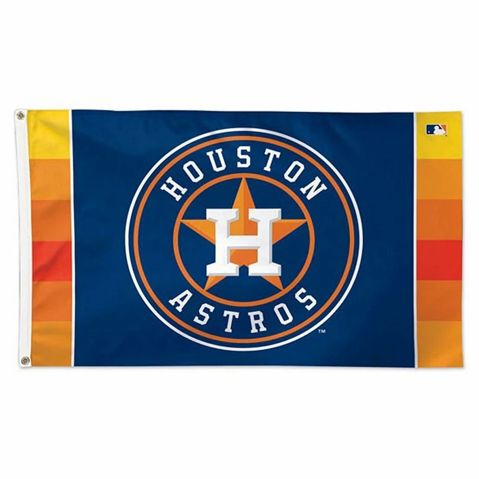 MLB Houston Astros Wincraft  3' X 5' Deluxe Stripes Flag W/ Brass Grommets NEW! - Image 1 of 1
