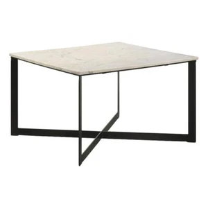 Coaster Tobin Modern Metal Square Marble Top Coffee Table White and Black - Picture 1 of 8