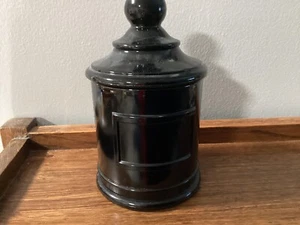 Tarro boticario vintage de vidrio negro para farmacia - Imagen 1 de 3