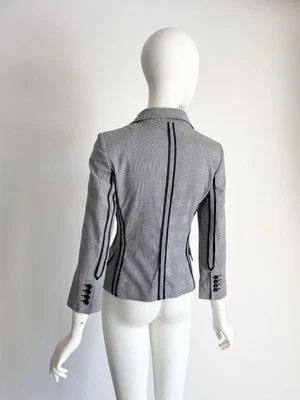 Vintage Dolce & Gabbana Black White Houndstooth Blazer Inside Out Seam Detail 40 - Image 1 of 4