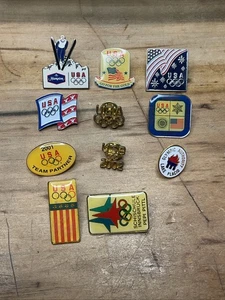 Vintage Lot Of Olympic Games Lapel Pins 2001 Lake Placid Ski Gold B4 - Picture 1 of 7