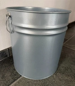 26 l Stahlblech Eimer ohne Deckel mit Griffen, roh, Abfall/Sammelbehälter - Bild 1 von 1