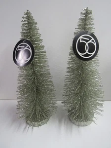 Dept 56 Accessori Villaggio Set di 2 Alberi di Natale Glitter 10" 6000266  - Foto 1 di 3
