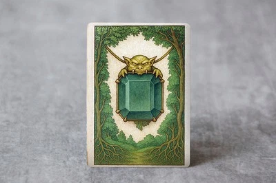 Illuminated Manuscript Emerald Mox | MTG Satirical Fan Art - Image 1 of 3