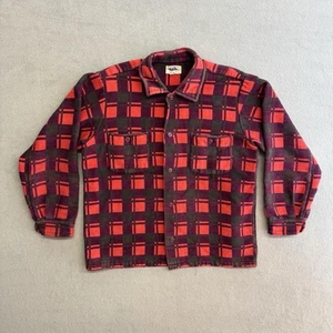 Vintage Champion Flannel Shirt Large Fits Medium Mens Long Sleeve Red Plaid 80s - Picture 1 of 12